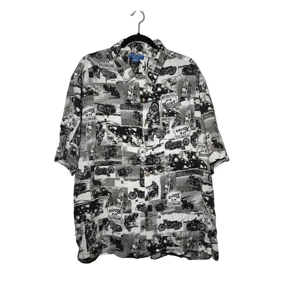 Puritan Men's Motorcycle US Racer Button-Down Pocket Shirt Size XL (46-48)